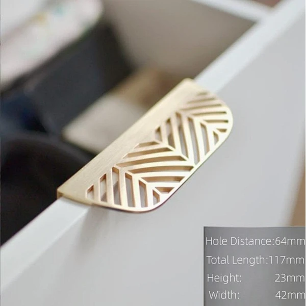 zinc alloy Modern unique design Chinese style classical gold  wardrobe handle