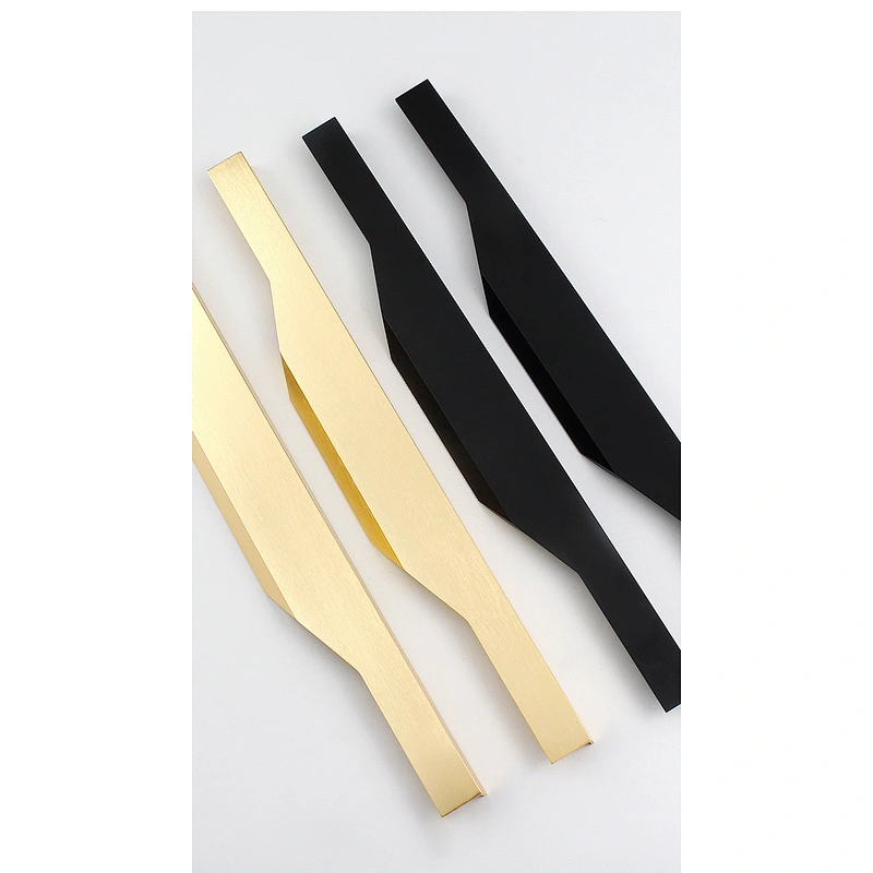 Ollie Furniture Drawer cabinet Handles Profile Furniture Edge Handles Aluminum Kitchen Cabinet Door Black Furniture Handle