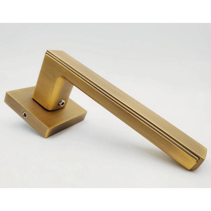 manija de aleación de zinc bronce latón de latón cuadrado de la palanca de la puerta