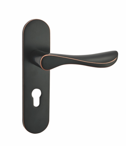 GUNMETAL finished solid aluminum handle iron finish BR door lever plate handle