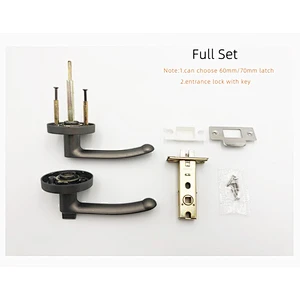 Modern American style round bedroom three-bar handle lock bathroom keyless room door lock