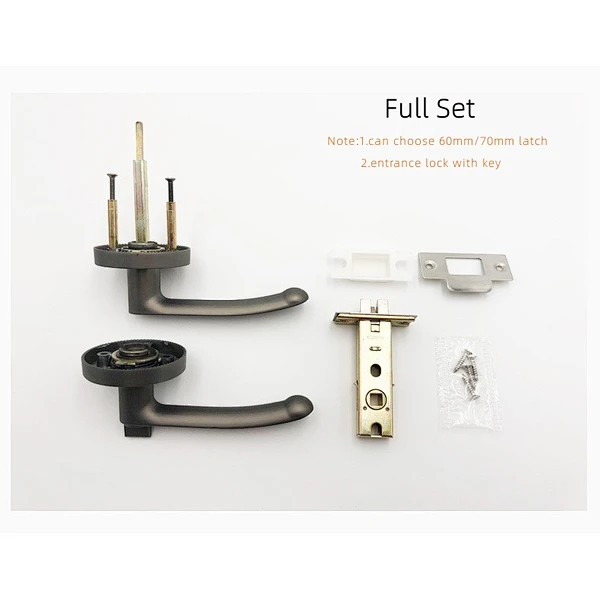 Modern American style round bedroom three-bar handle lock bathroom keyless room door lock