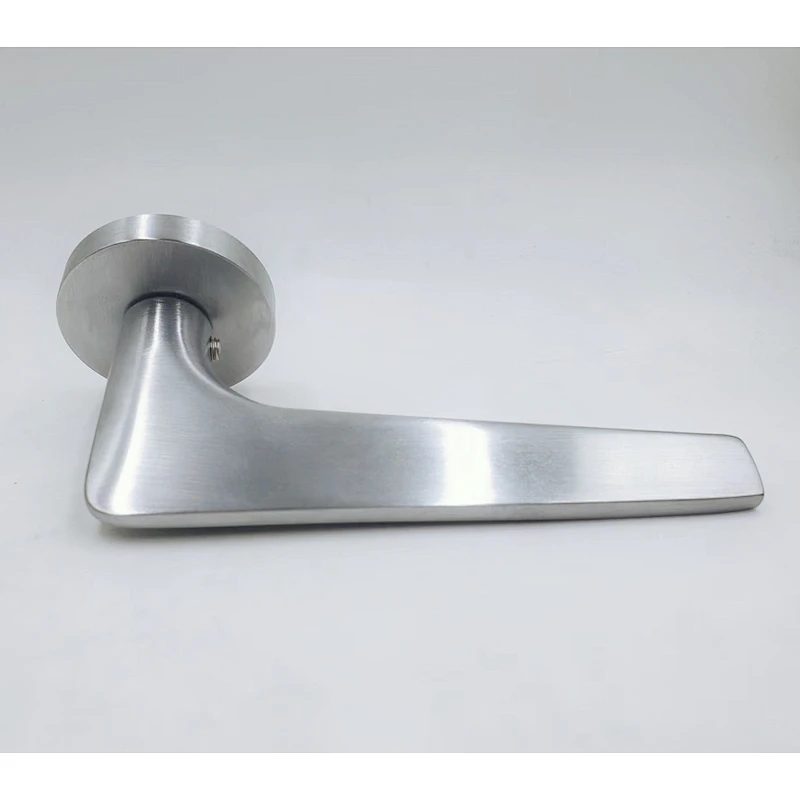 Factory price modern interior cheap satin Nickel aluminum wood door levers handle type with lock used in hotel home and bedroom