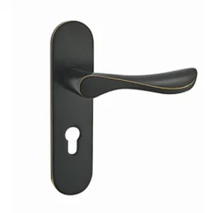 GUNMETAL finished solid aluminum handle iron finish BR door lever plate handle