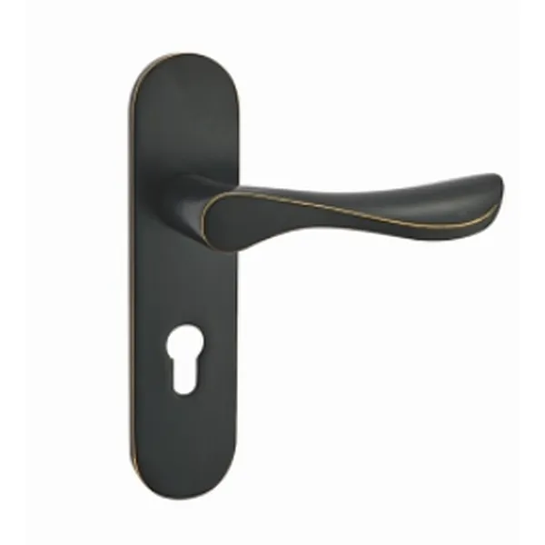 GUNMETAL finished solid aluminum handle iron finish BR door lever plate handle