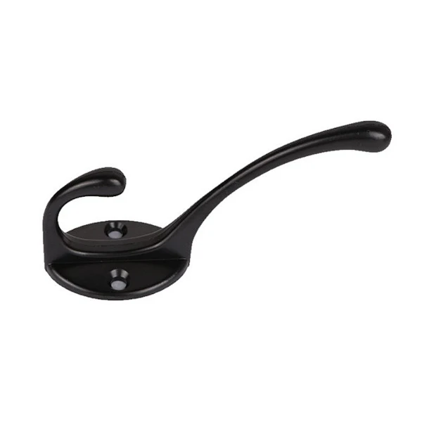 Black metal hook  zinc alloy hardware accessories home decoration multi-function coat and hat hook
