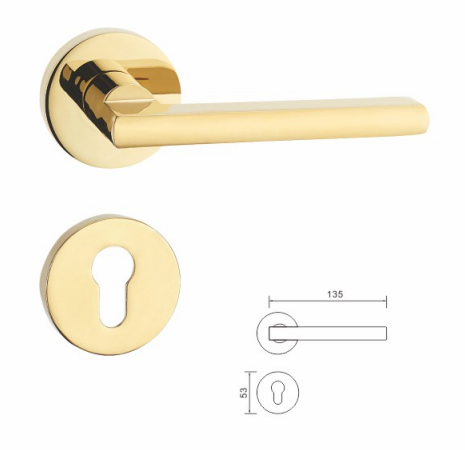 Super quality Gold Zinc classical high level interior exterior euro market zinc aluminum modern door handle