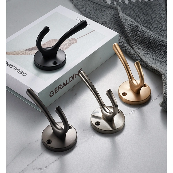 Ollie Custom OEM Zinc Alloy Hooks Coat hooks Hanging Double Coat Hook For Hanger