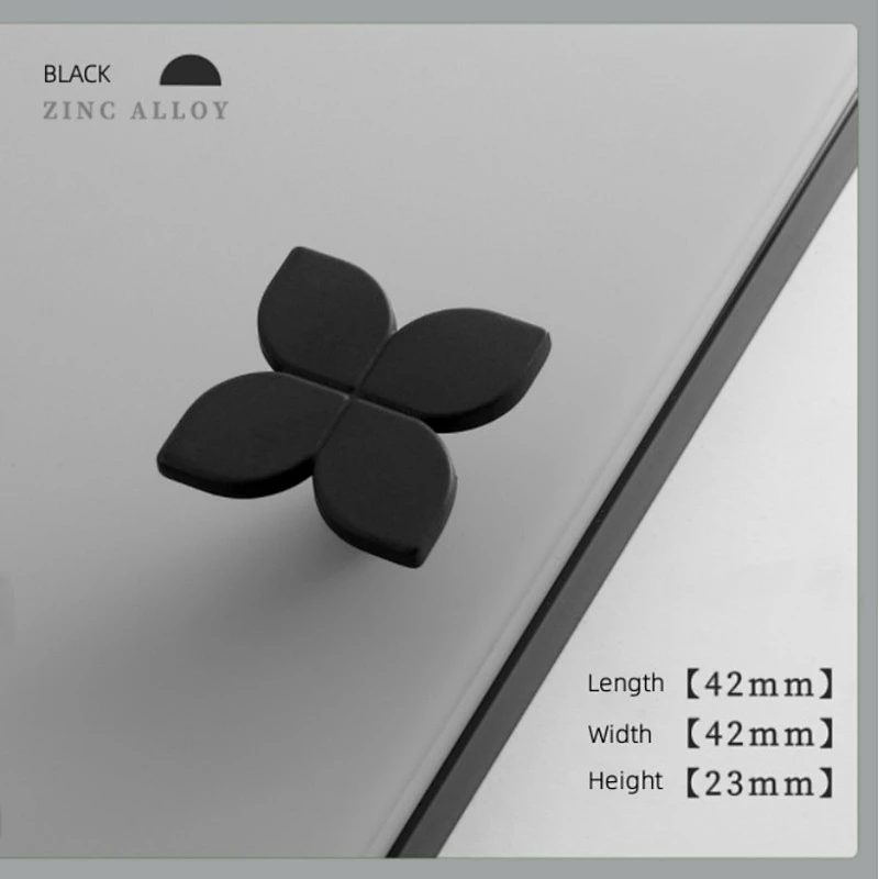 High quality zinc alloy Modern unique design gold black handle Nordic cabinet drawer wardrobe handle