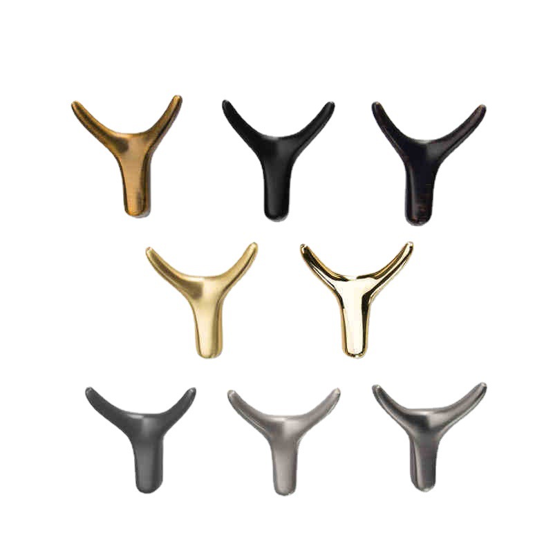 Black metal Horn hook cabinet wardrobe Nordic zinc alloy hardware home decoration multi-function hook