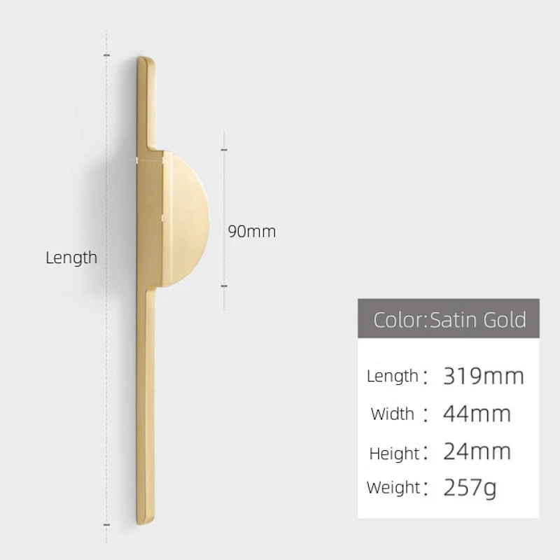 High quality Modern simple semi-circle  gold black handle Nordic cabinet drawer wardrobe zinc alloy handle