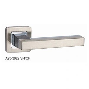 Modern simple design zinc alloy cast interior square lock black lever door handle