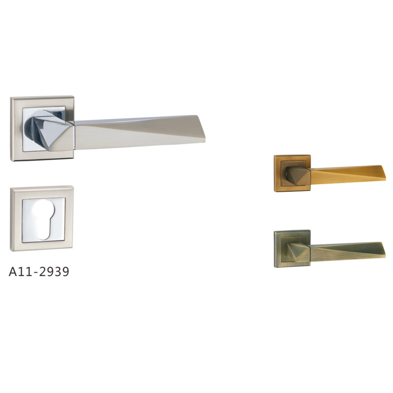 Zinc alloy privacy security interior mortise lock door handle for wooden door