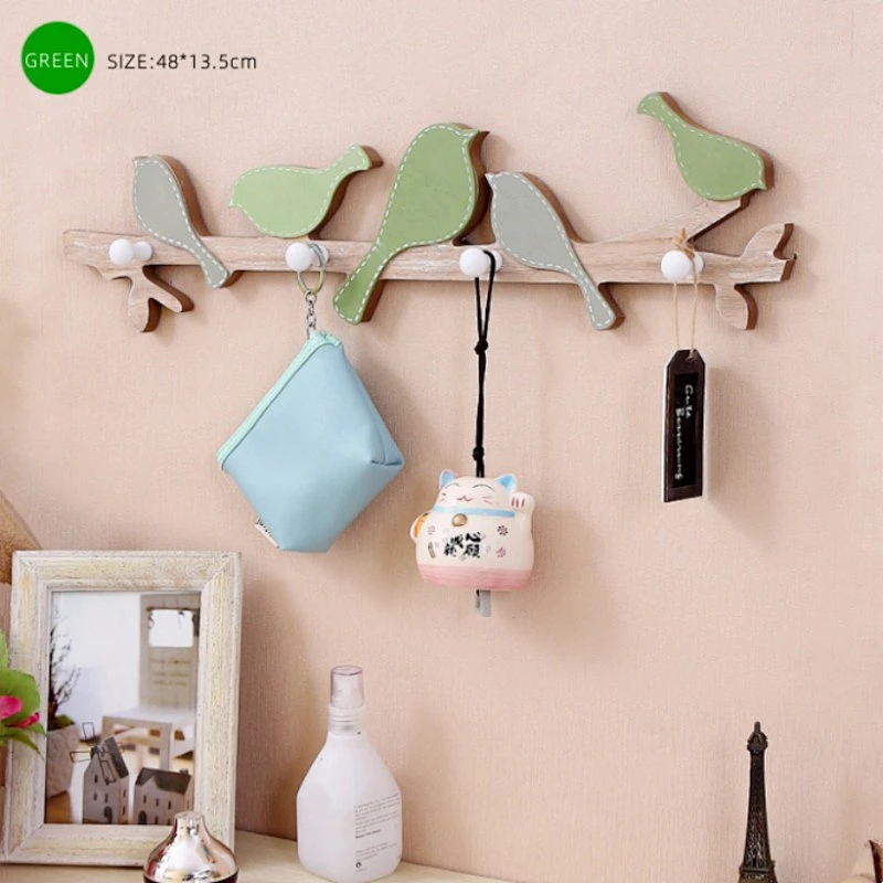 Creative wooden bird coat hook Fitting room wall hook doorway wall bag coat hook