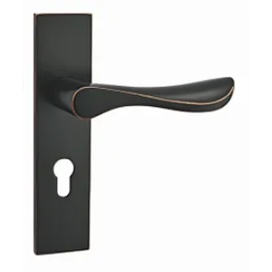 GUNMETAL finished solid aluminum handle iron finish BR door lever plate handle
