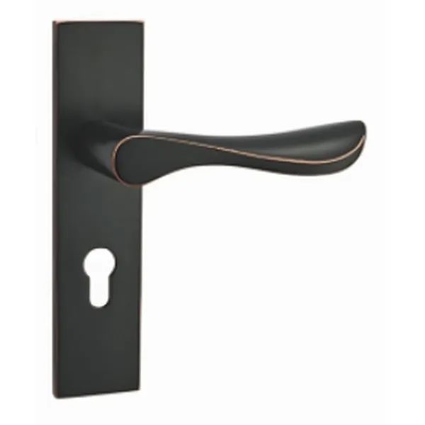 GUNMETAL finished solid aluminum handle iron finish BR door lever plate handle