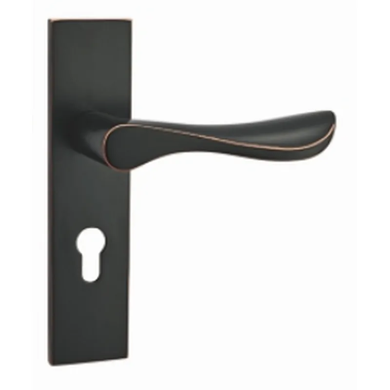 GUNMETAL finished solid aluminum handle iron finish BR door lever plate handle