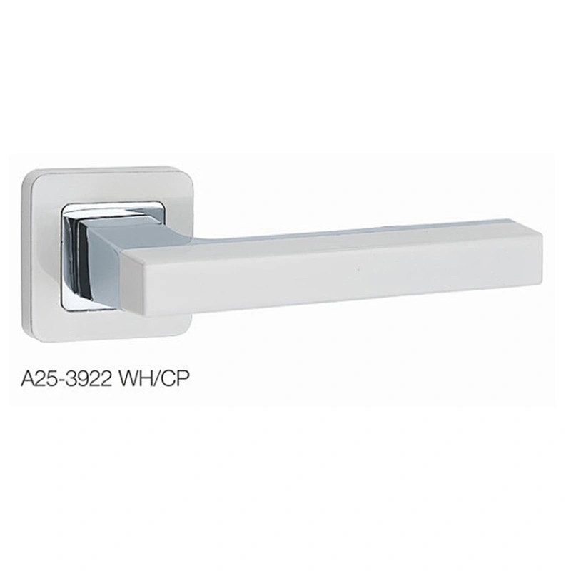Modern simple design zinc alloy cast interior square lock black lever door handle