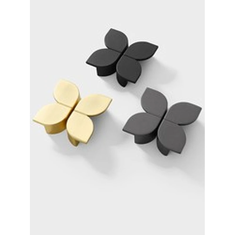 High quality zinc alloy Modern unique design gold black handle Nordic cabinet drawer wardrobe handle