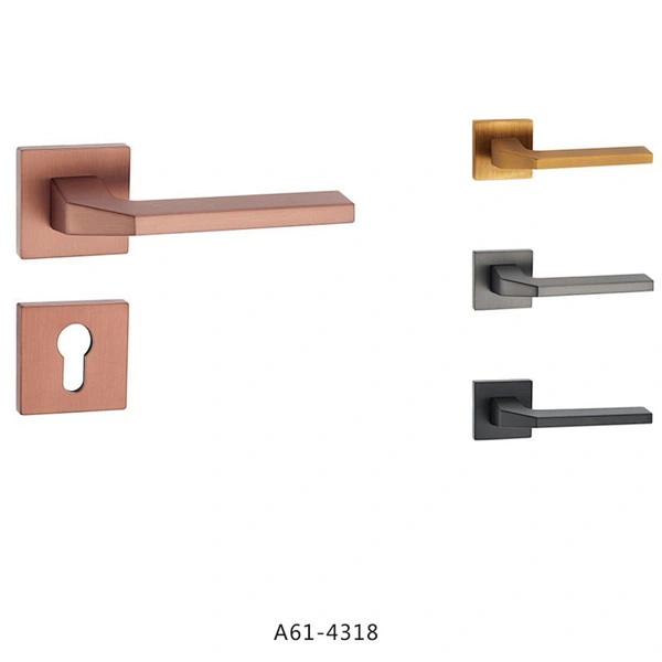 Classical red zinc alloy wooden door handle lock