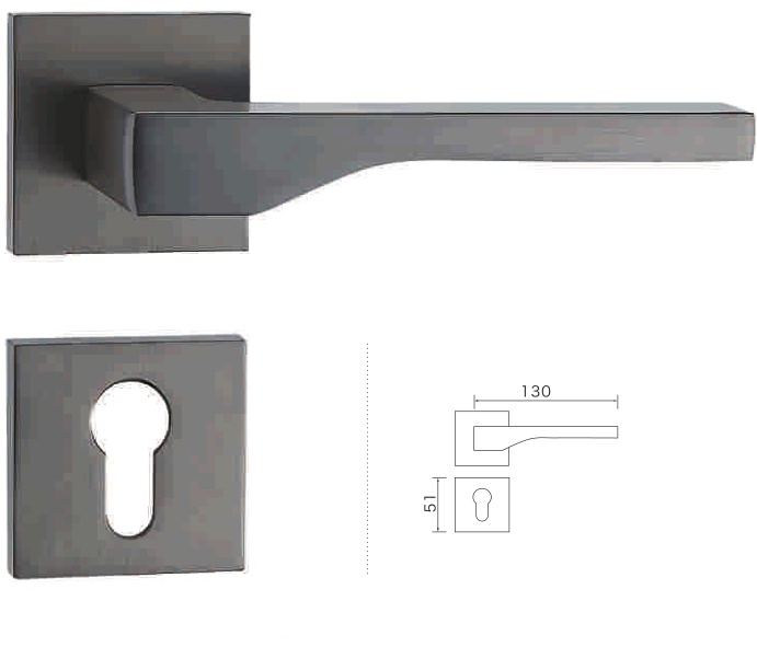Privacy security wooden door models zinc door handle