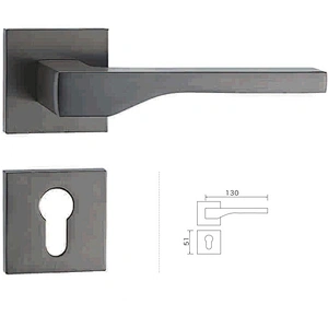 Privacy security wooden door models zinc door handle