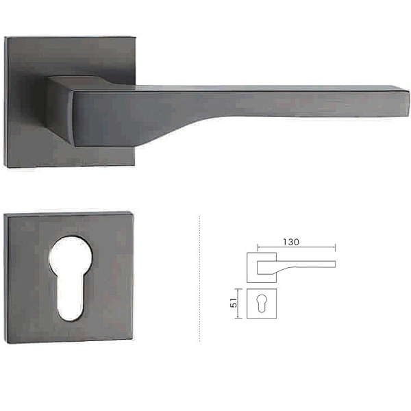 Privacy security wooden door models zinc door handle