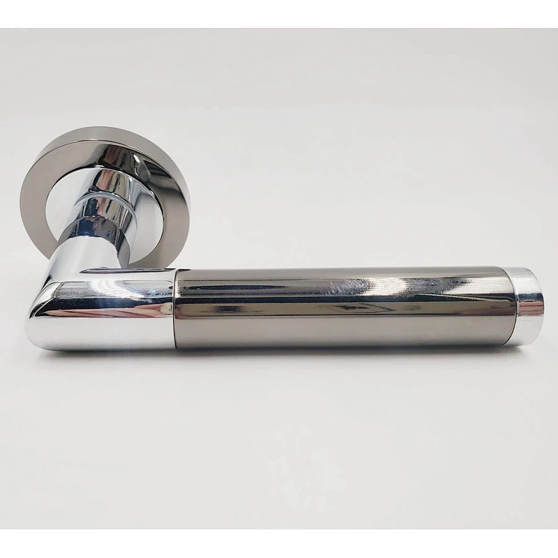 manija de la puerta de níquel de satén interior de aluminio manija de la puerta cromada de aluminio palanca de la palanca