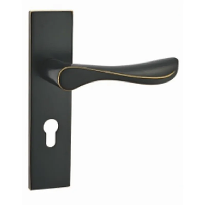GUNMETAL finished solid aluminum handle iron finish BR door lever plate handle