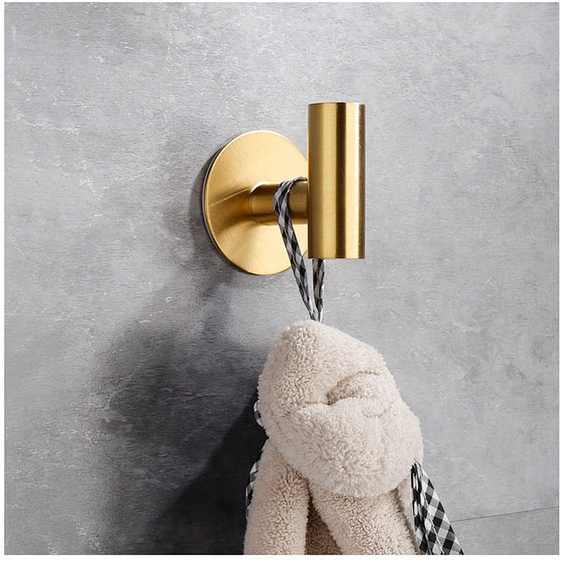 Stainless steel Hardware Bathroom coat hook Punch free metal coat hook single hook