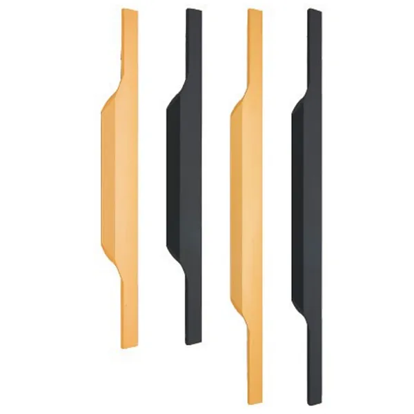 Ollie Furniture Drawer cabinet Handles Profile Furniture Edge Handles Aluminum Kitchen Cabinet Door Black Furniture Handle