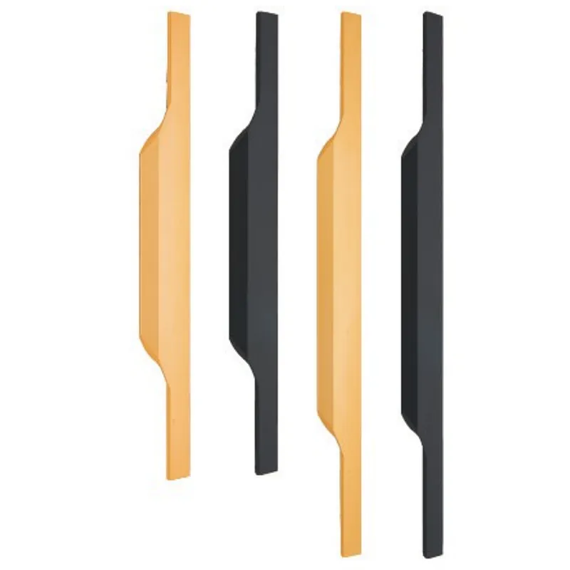 Ollie Furniture Drawer cabinet Handles Profile Furniture Edge Handles Aluminum Kitchen Cabinet Door Black Furniture Handle