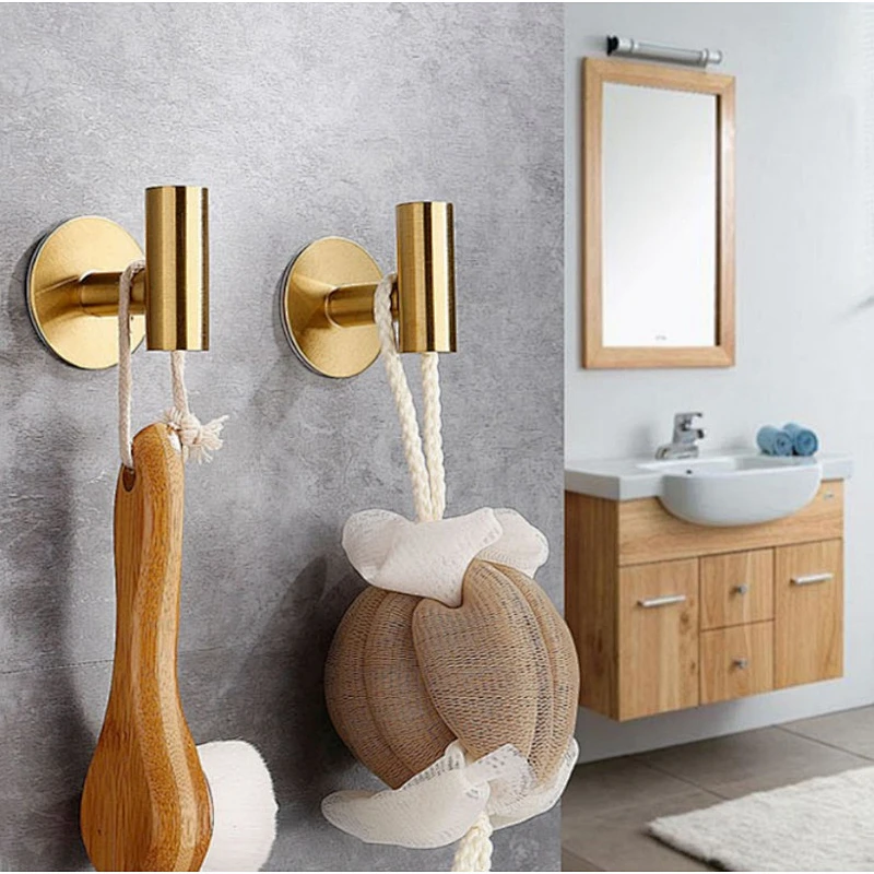Stainless steel Hardware Bathroom coat hook Punch free metal coat hook single hook