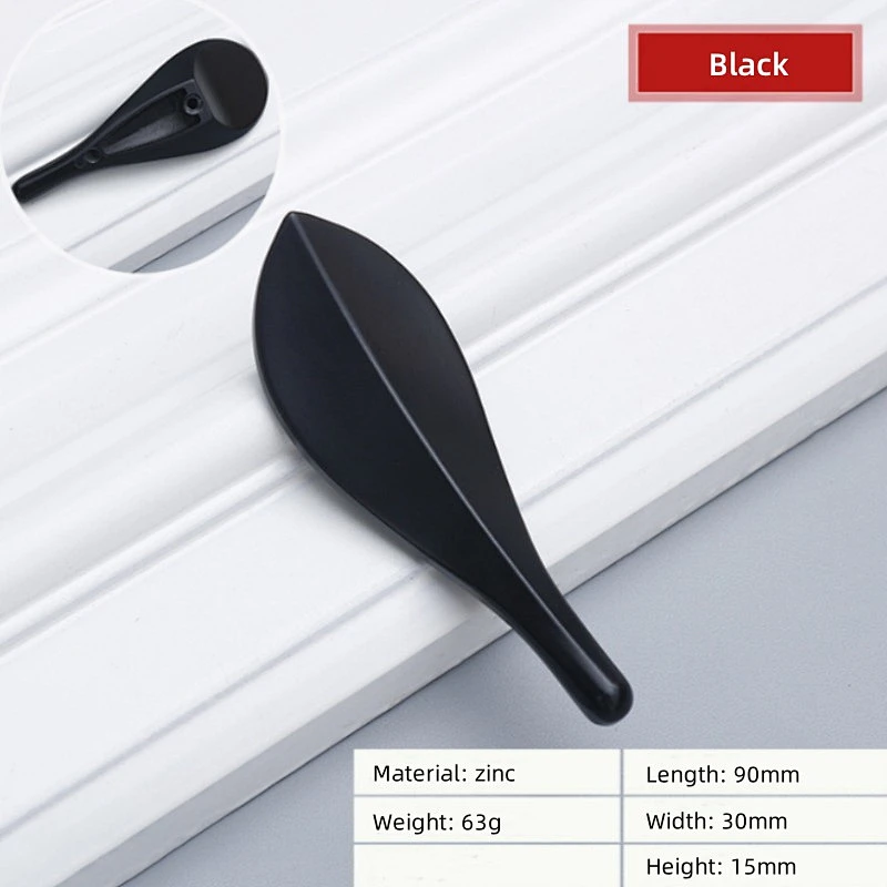 Golden loquat leaf handle cabinet bathroom creative drawer wardrobe luxury cabinet handle