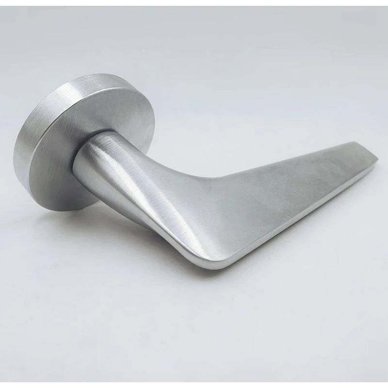 Factory price modern interior cheap satin Nickel aluminum wood door levers handle type with lock used in hotel home and bedroom