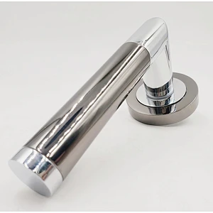manija de la puerta de níquel de satén interior de aluminio manija de la puerta cromada de aluminio palanca de la palanca