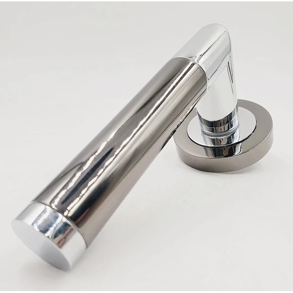 manija de la puerta de níquel de satén interior de aluminio manija de la puerta cromada de aluminio palanca de la palanca