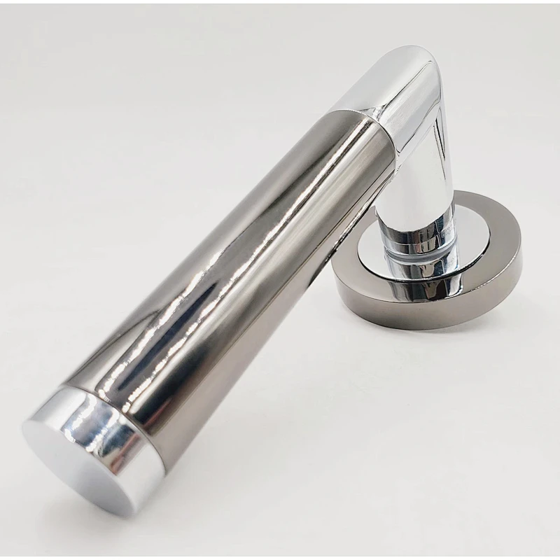 manija de la puerta de níquel de satén interior de aluminio manija de la puerta cromada de aluminio palanca de la palanca