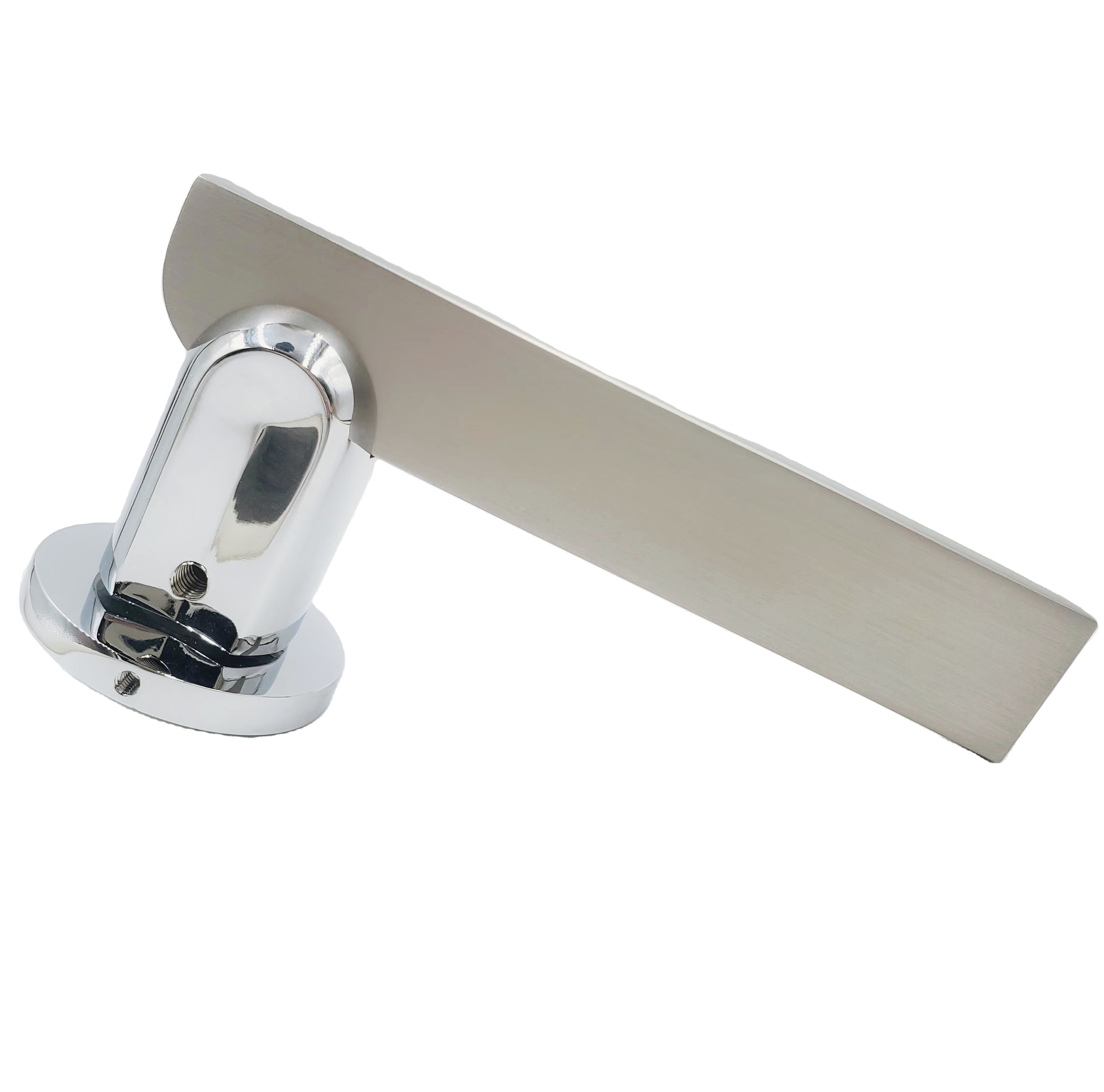 High quality round handle on rosette bedroom internal metal lever pull wooden zinc door handle door lock set