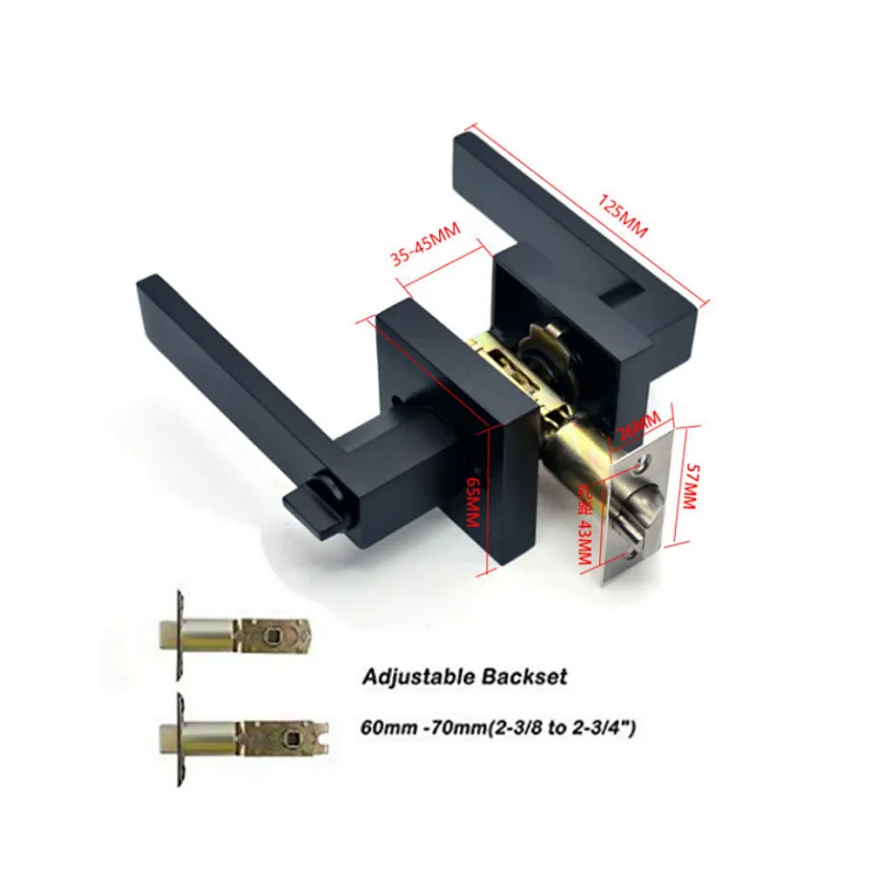 Modern simple handle American style three pole privacy bathroom passage tubular door lock