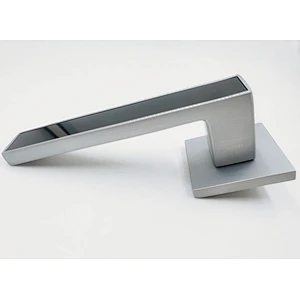 Mirror finished aluminum heavy duty wooden door handle lock privacy door handle