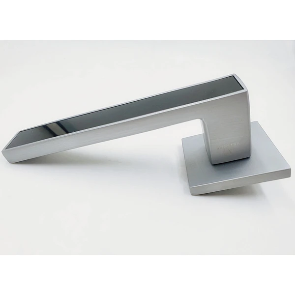 Mirror finished aluminum heavy duty wooden door handle lock privacy door handle