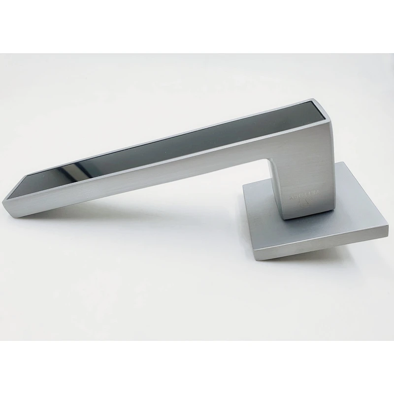 Mirror finished aluminum heavy duty wooden door handle lock privacy door handle