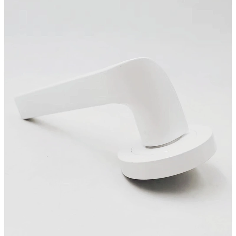 Brushed aluminum alloy zinc rosette wooden door handle lock privacy door handle