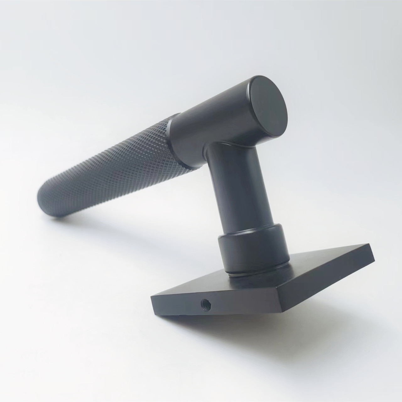 Entrance heavy duty matte black iron steel alloy tubular leverset door handle