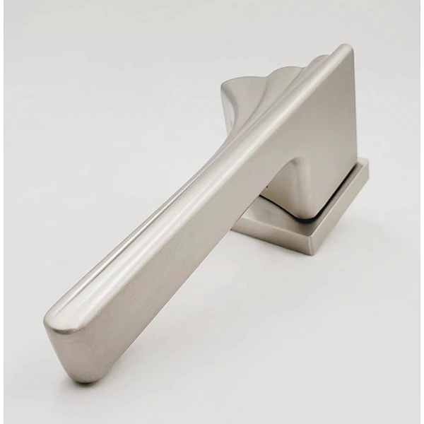 Satin finished Square Rosette Lever Door Handle for Office Building Apartment Doors handle