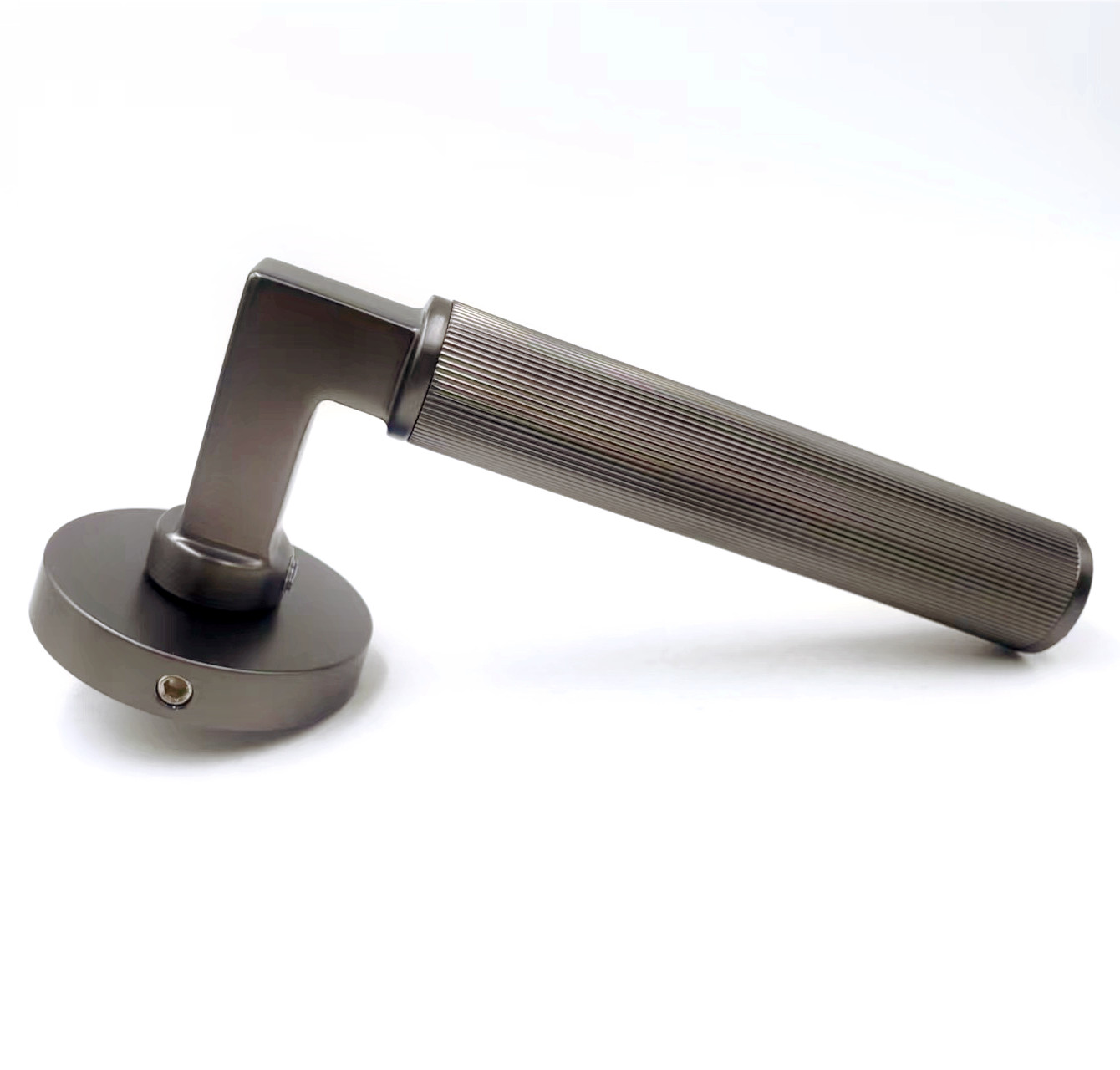 Modern interior privacy knurled zinc alloy Solidheavy duty wooden lever door handle lock