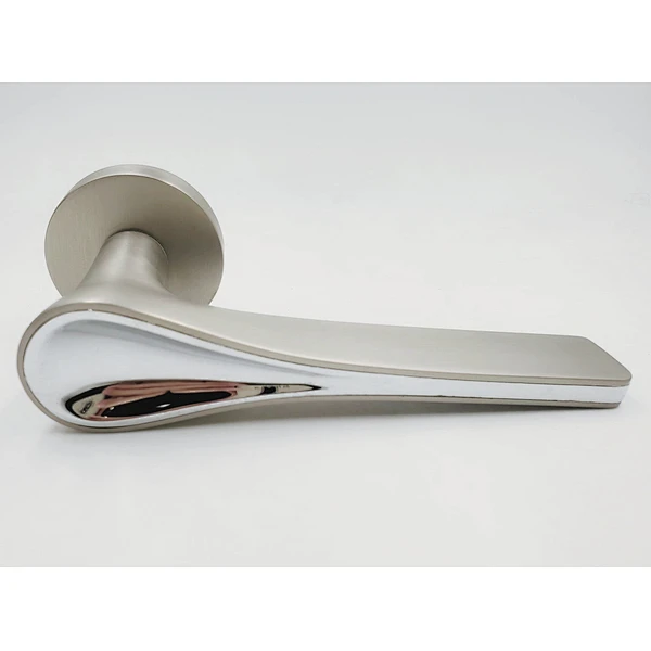 Privacy Door Lever Set with Round Rosette Aluminum Modern Door Handles Room Handle Lock Simple Door Handle Lock