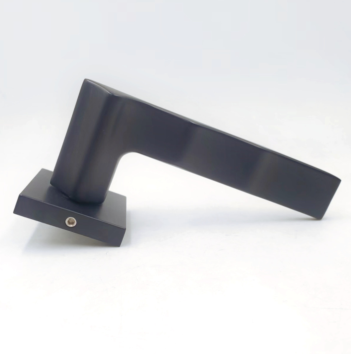 Luxury wooden door lock curved black zinc alloy classical main entrance door handle