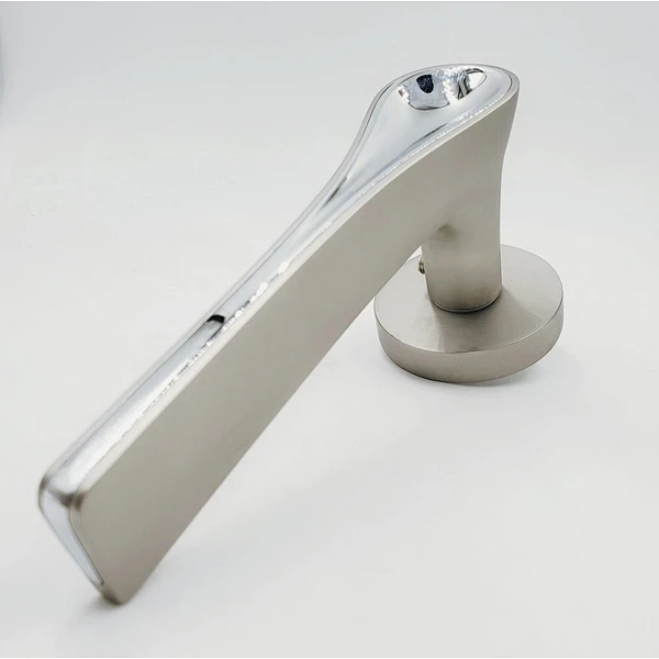Privacy Door Lever Set with Round Rosette Aluminum Modern Door Handles Room Handle Lock Simple Door Handle Lock